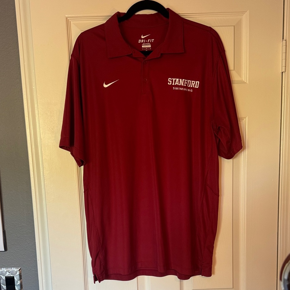 Authentic Stanford Swimming Nike Men's Cardinal Polo Shirt